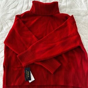 Bright Red PRL Turtleneck Sweater